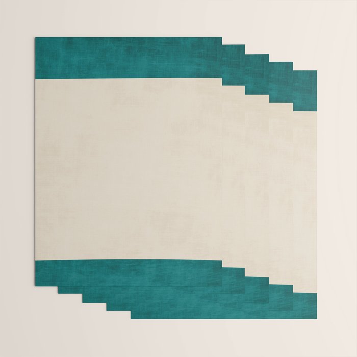 Teal Cream Minimalist Artwork Wrapping Paper Gallery Image 3