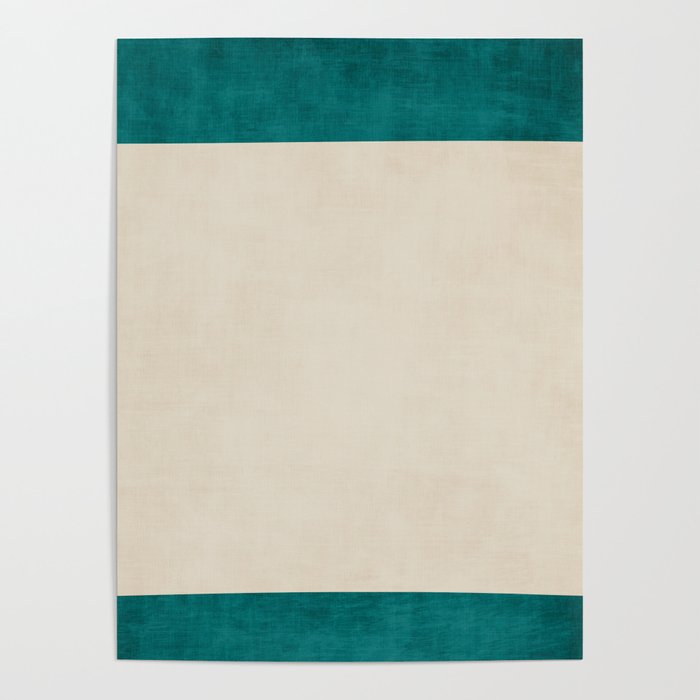 Teal Cream Minimalist Artwork Poster Gallery Image 1