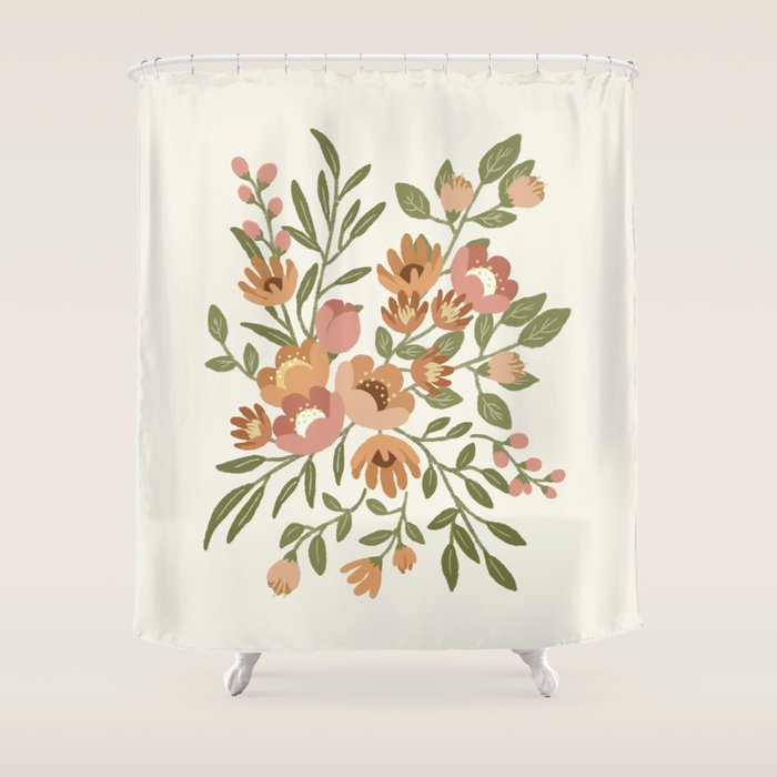 Freya Flowers Shower Curtain Gallery Image 1