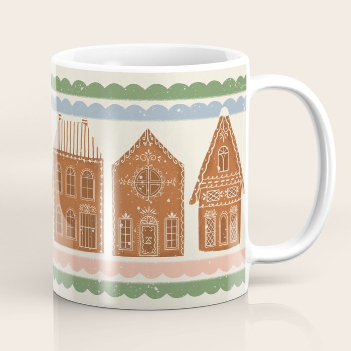 Gingerbread Village Stripe Coffee Mug Gallery Image 1