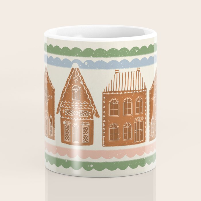 Gingerbread Village Stripe Coffee Mug Gallery Image 4