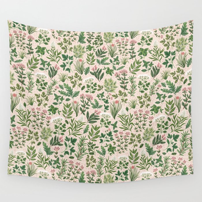 Herbs & Spices - beige Wall Tapestry Gallery Image 4