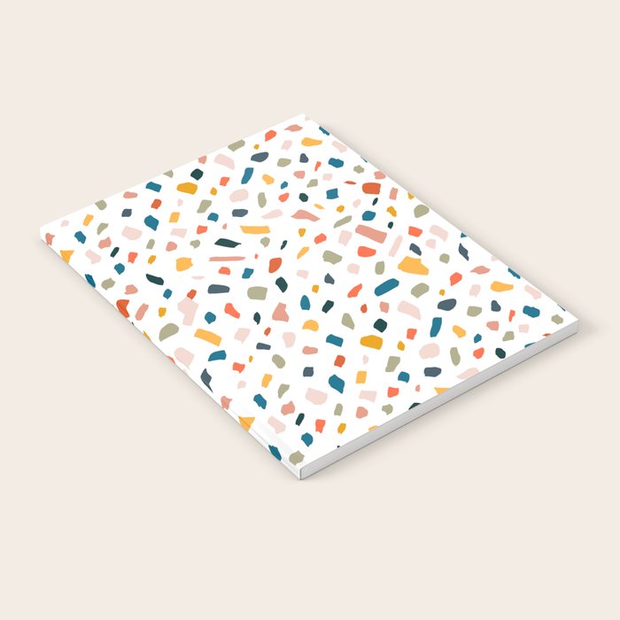 Terrazzo, Abstract Quirky Shapes Bohemian Modern Pattern Confetti Celebration Random Colorful Shapes Notebook Gallery Image 1