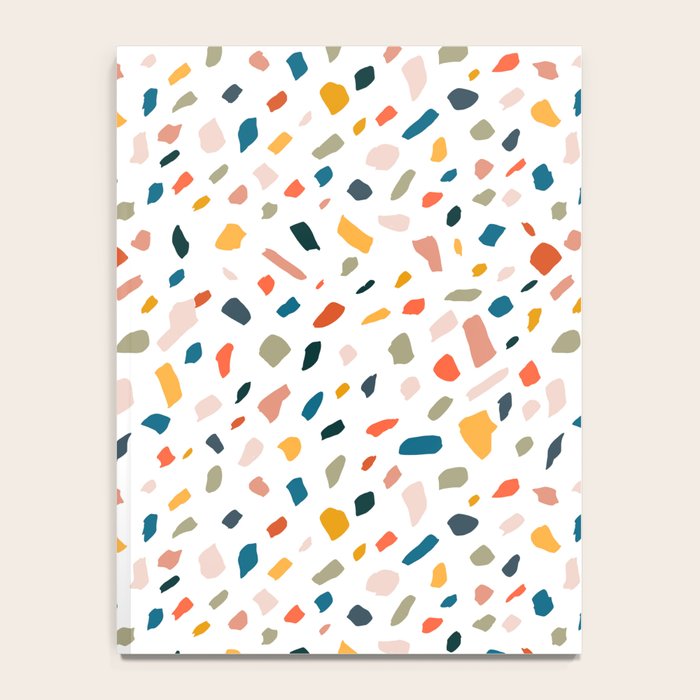 Terrazzo, Abstract Quirky Shapes Bohemian Modern Pattern Confetti Celebration Random Colorful Shapes Notebook Gallery Image 4