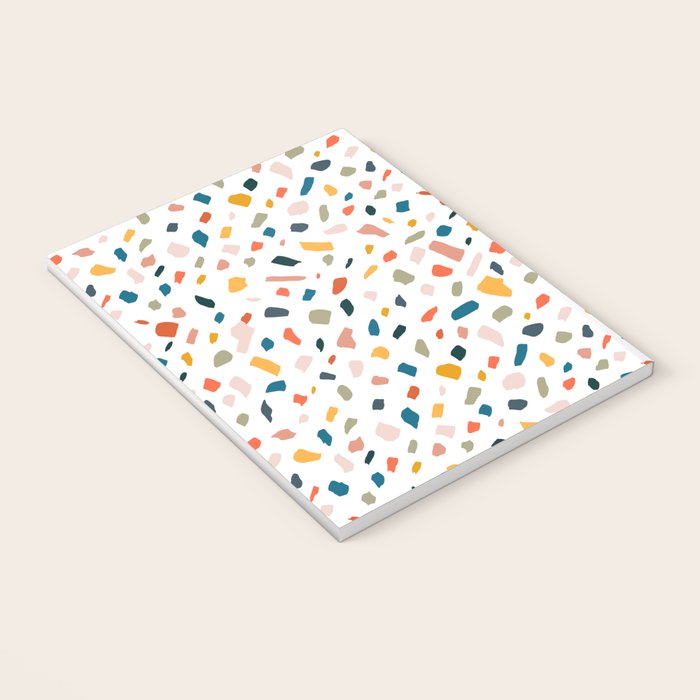 Terrazzo, Abstract Quirky Shapes Bohemian Modern Pattern Confetti Celebration Random Colorful Shapes Notebook Gallery Image 3