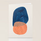 'Twins' Minimalist Modern Mid Century Colorful Navy Blue Tan Shapes by Ejaaz Haniff Stationery Card Gallery Image 2