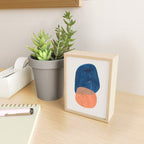 'Twins' Minimalist Modern Mid Century Colorful Navy Blue Tan Shapes by Ejaaz Haniff Mini Art Print Gallery Image 2