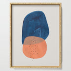 'Twins' Minimalist Modern Mid Century Colorful Navy Blue Tan Shapes by Ejaaz Haniff Serving Tray Gallery Image 1