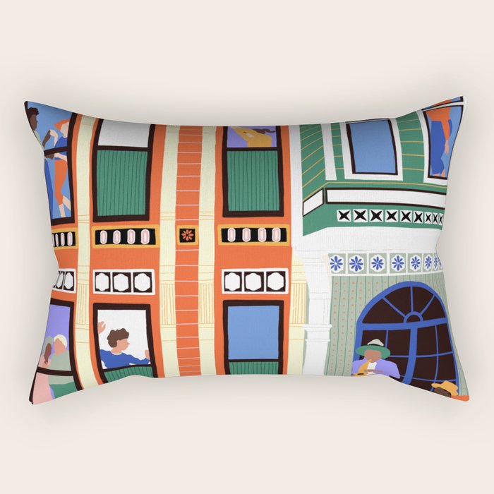 house of jazz  Rectangular Pillow Gallery Image 1