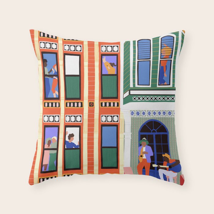 house of jazz  Throw Pillow Gallery Image 1