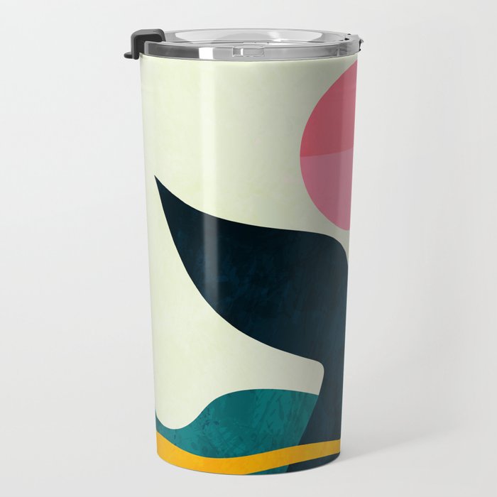 mid century whale sun sea Travel Mug Gallery Image 3
