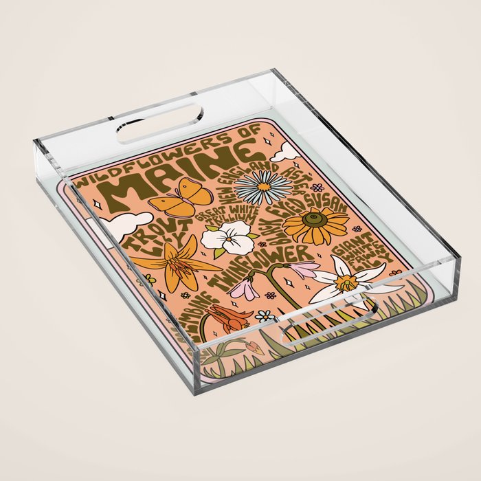 Maine Wildflowers Acrylic Tray Gallery Image 1