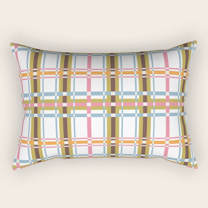 Bold Crosshatch Colorful Rectangular Pillow Gallery Image 2