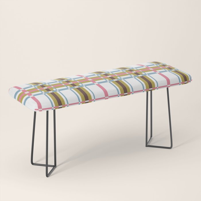 Bold Crosshatch Colorful Bench Gallery Image 1