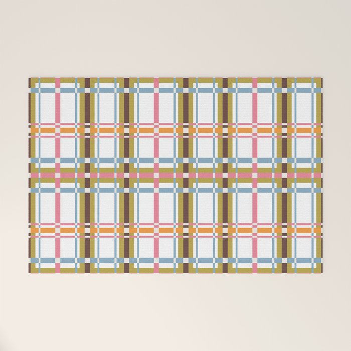Bold Crosshatch Colorful Welcome Mat Gallery Image 1