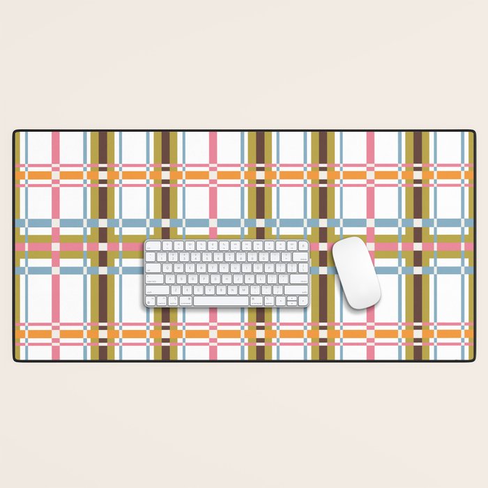 Bold Crosshatch Colorful Desk Mat Gallery Image 1