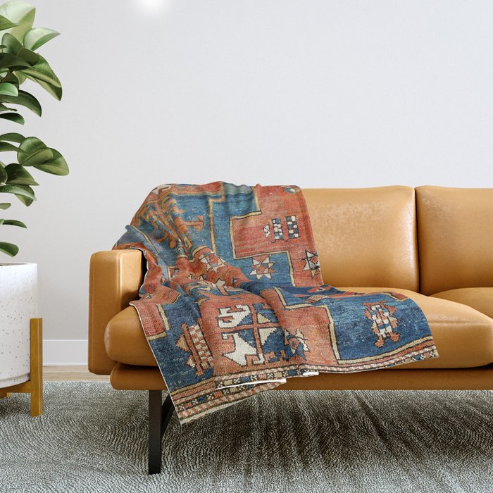 Bergama Northwest Anatolian Rug Print Throw Blanket Gallery Image 1