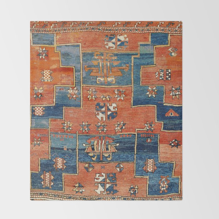Bergama Northwest Anatolian Rug Print Throw Blanket Gallery Image 2