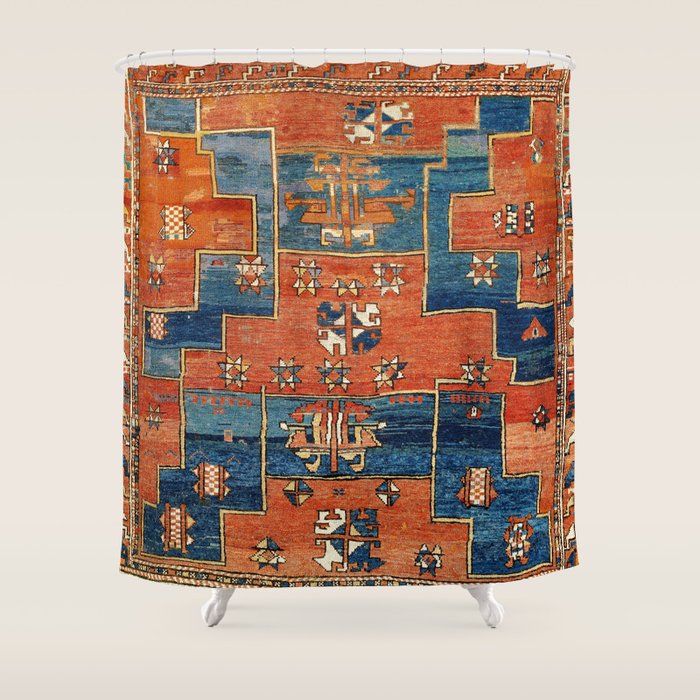 Bergama Northwest Anatolian Rug Print Shower Curtain Gallery Image 1