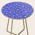 Mid Century Modern Twinkling Stars Retro Atomic Pattern in Blue Side Table Gallery Image 2