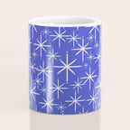 Mid Century Modern Twinkling Stars Retro Atomic Pattern in Blue Coffee Mug Gallery Image 4