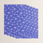 Mid Century Modern Twinkling Stars Retro Atomic Pattern in Blue Wrapping Paper Gallery Image 3