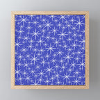 Mid Century Modern Twinkling Stars Retro Atomic Pattern in Blue Mini Art Print Gallery Image 1