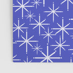 Mid Century Modern Twinkling Stars Retro Atomic Pattern in Blue Poster Gallery Image 3