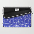 Mid Century Modern Twinkling Stars Retro Atomic Pattern in Blue Laptop Sleeve Gallery Image 2