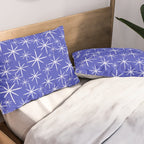 Mid Century Modern Twinkling Stars Retro Atomic Pattern in Blue Pillow Sham Gallery Image 2