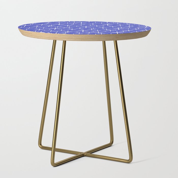 Mid Century Modern Twinkling Stars Retro Atomic Pattern in Blue Side Table Gallery Image 1
