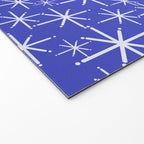 Mid Century Modern Twinkling Stars Retro Atomic Pattern in Blue Welcome Mat Gallery Image 2