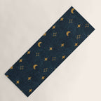 moon and stars - dark blue Yoga Mat Gallery Image 1