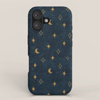 moon and stars - dark blue iPhone Case Gallery Image 1