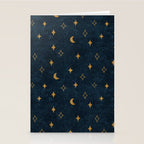 moon and stars - dark blue Stationery Card Gallery Image 2
