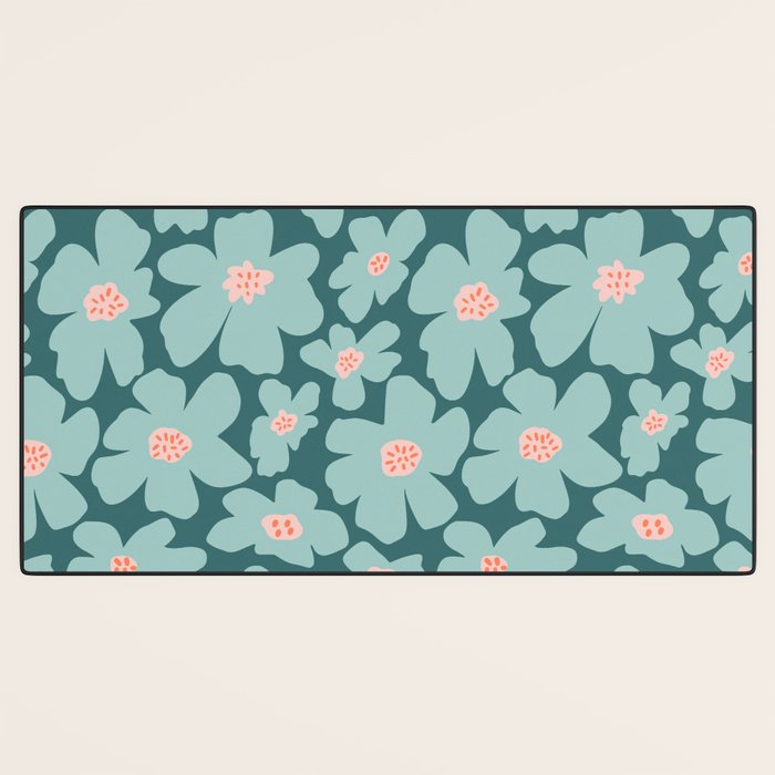 Retro Daisy - Green mood Desk Mat Gallery Image 3