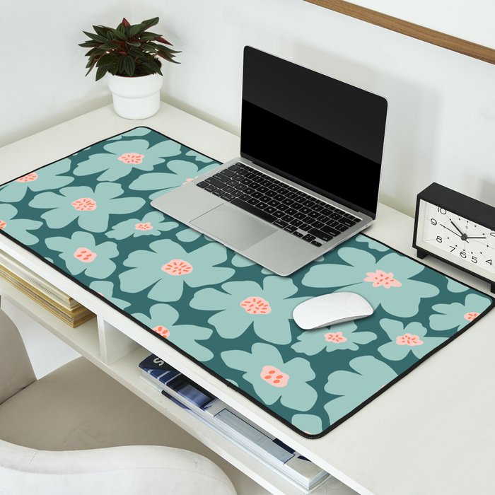 Retro Daisy - Green mood Desk Mat Gallery Image 2