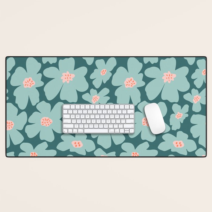 Retro Daisy - Green mood Desk Mat Gallery Image 1