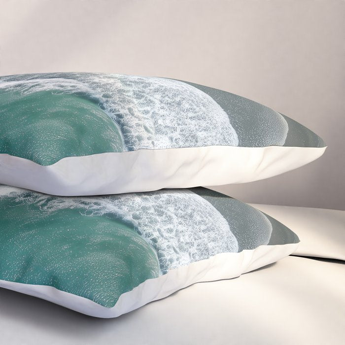 Aerial Coastlines - Modern Ocean Photography Print Pillow Sham Gallery Image 3
