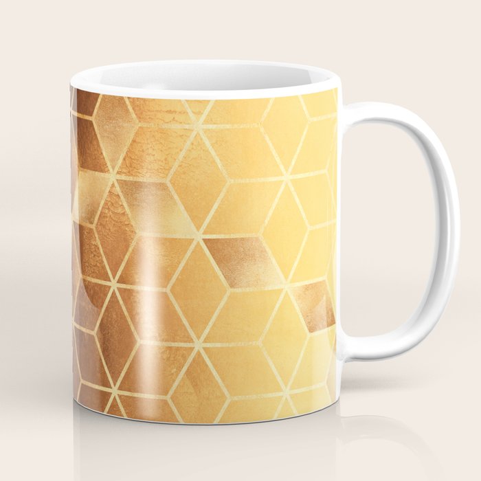 Golden Gradient Cubes Coffee Mug Gallery Image 1