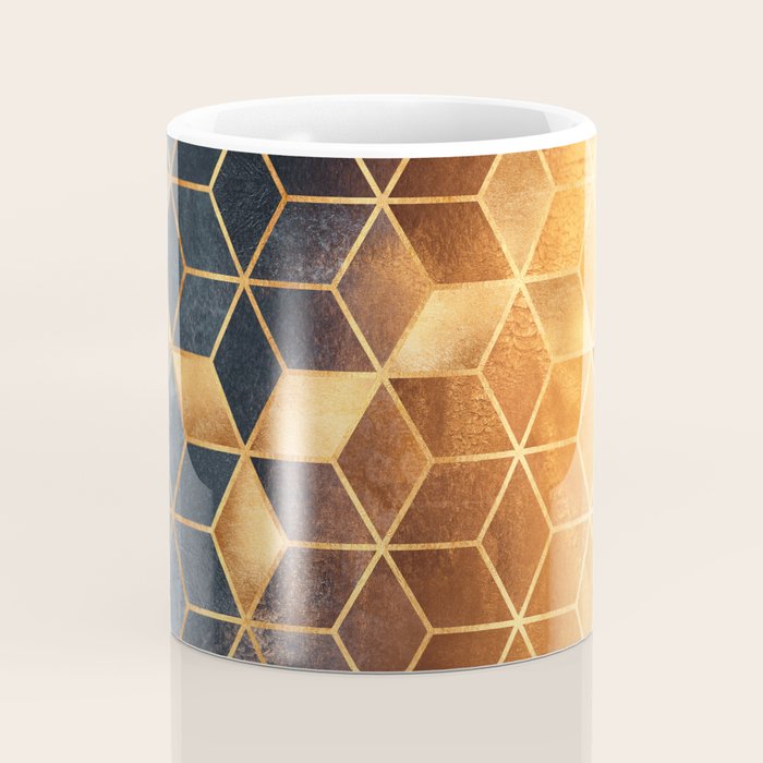 Golden Gradient Cubes Coffee Mug Gallery Image 4