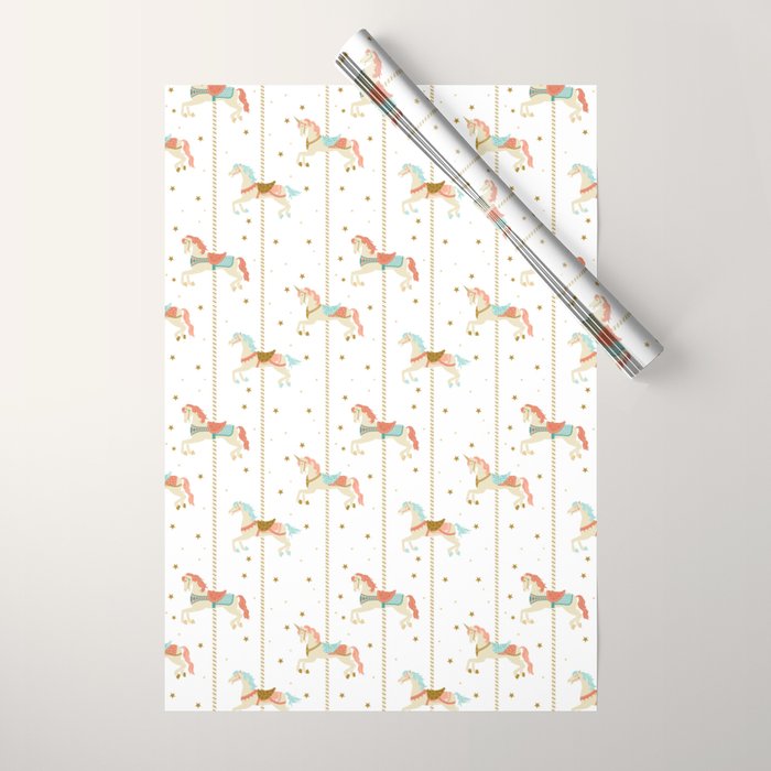 Carousel Horses Wrapping Paper Gallery Image 1