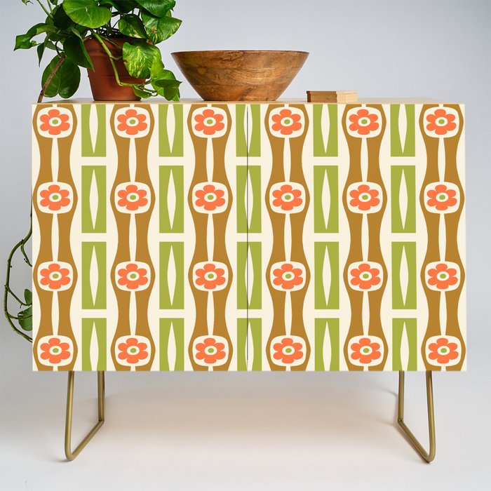 Tropical Bamboo Flower Pattern Credenza Gallery Image 1