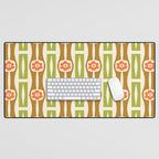 Tropical Bamboo Flower Pattern Desk Mat Gallery Image 1