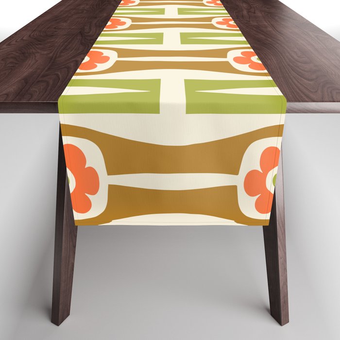 Tropical Bamboo Flower Pattern Table Runner Gallery Image 1