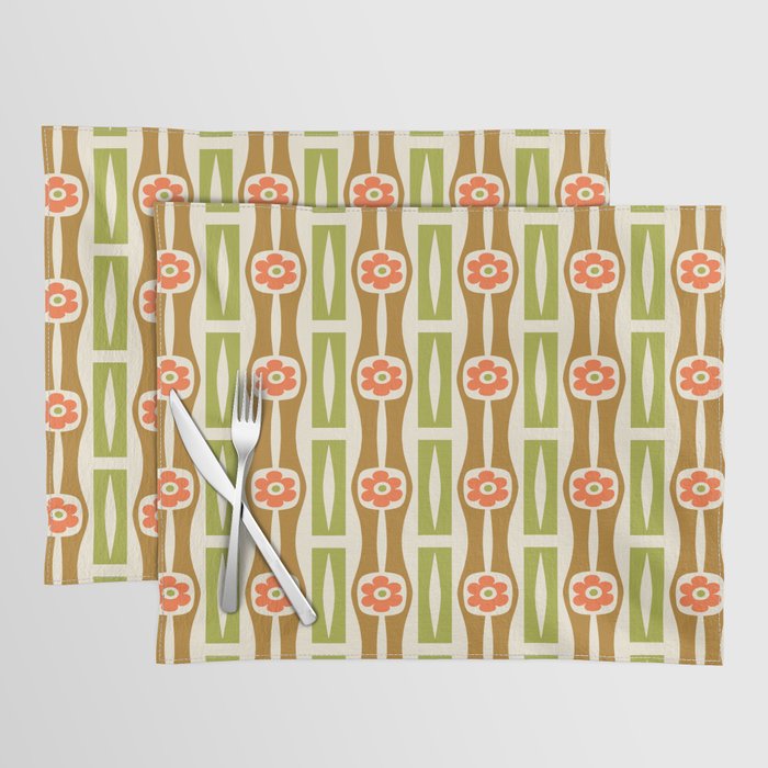 Tropical Bamboo Flower Pattern Placemat Gallery Image 1