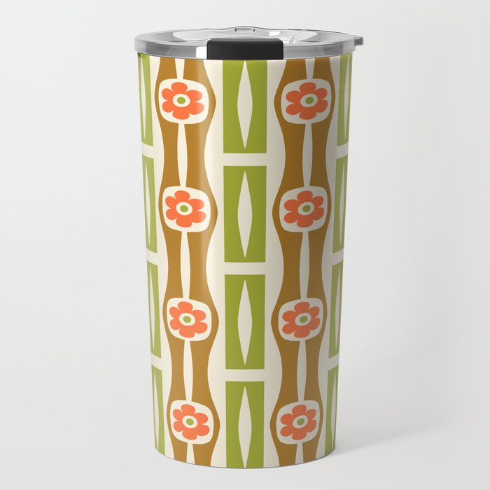 Tropical Bamboo Flower Pattern Travel Mug Gallery Image 1