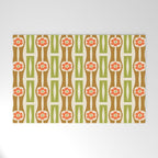 Tropical Bamboo Flower Pattern Welcome Mat Gallery Image 1