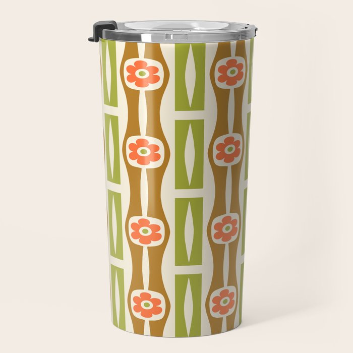 Tropical Bamboo Flower Pattern Travel Mug Gallery Image 3