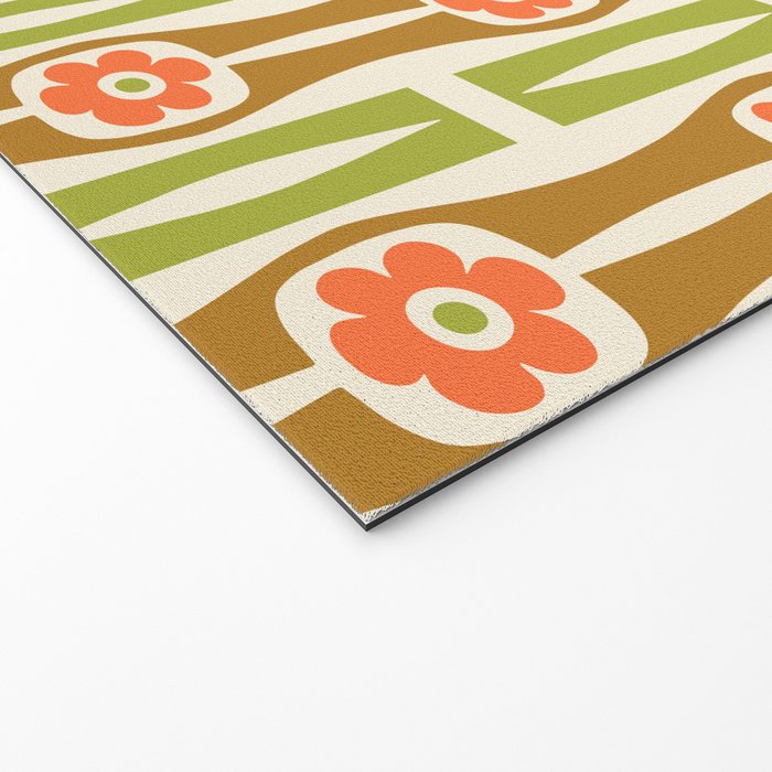Tropical Bamboo Flower Pattern Welcome Mat Gallery Image 2